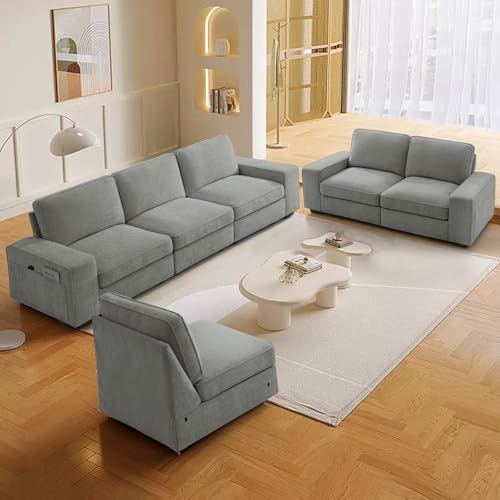 100" Chenille Fabric Modular Sofa with Seats Storage S71884