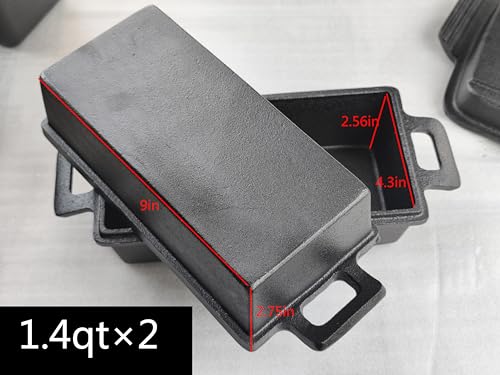 2-In-1 Cast Iron Loaf Pan Rectangular Baking Pan with Banneton Bread Proofing Basket Set E54169