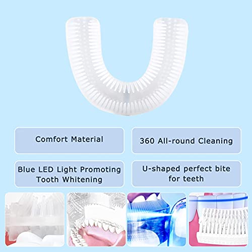 Ultrasonic Electric Toothbrush Adults, U Shaped 360° Cleaning Rechargeable IPX7 Waterproof F3599
