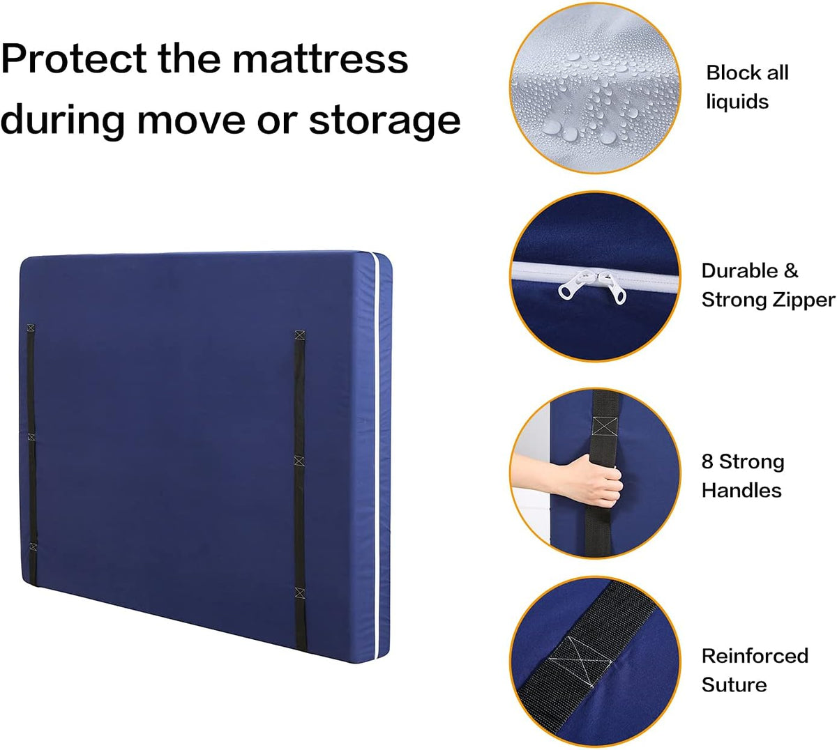 Queen Mattress Bag with Handles and Zipper E122