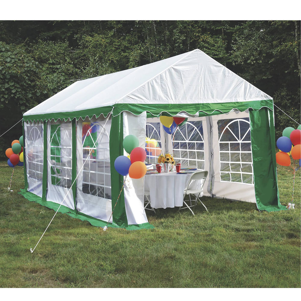 10' x 20' Green/White Party Tent W895