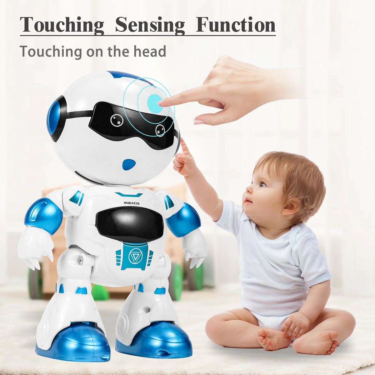 Blue Smart Robot Toys with Sound LED Eyes J9678