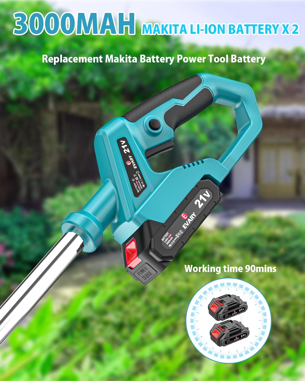21V Cordless String Trimmer with 6000mAh Battery Y381618
