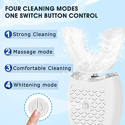 Ultrasonic Electric Toothbrush Adults, U Shaped 360° Cleaning Rechargeable IPX7 Waterproof F3599