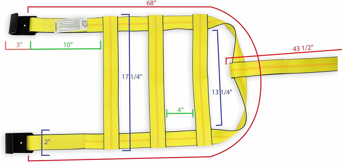 Tow Dolly Basket Straps with Flat Hooks 2-Pack X74810
