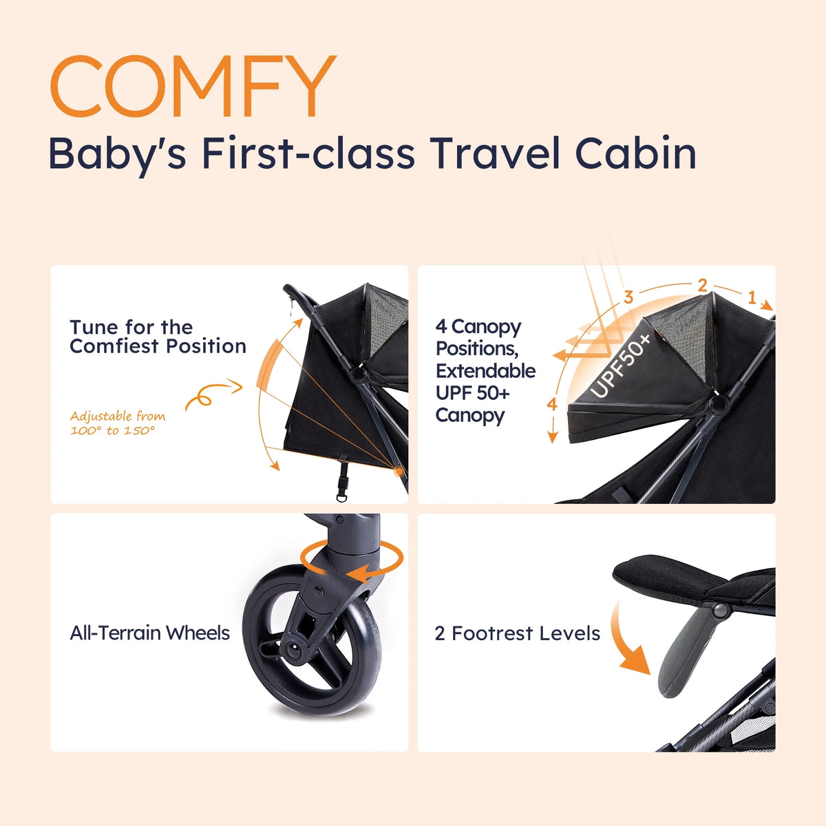 11.5 lb Ultra Light Weight Foldable Carbon Fiber Baby Travel Compact Stroller L9714