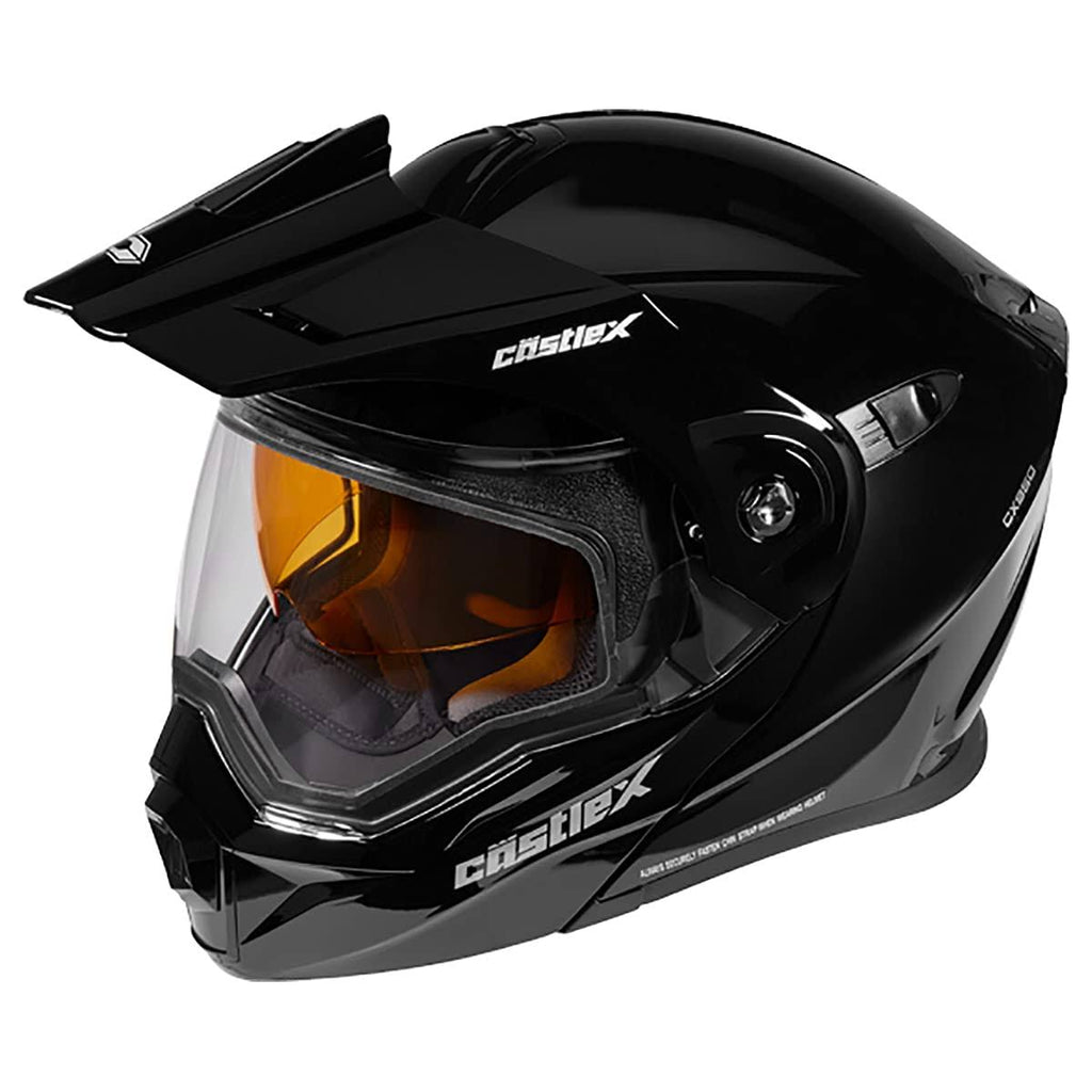 Solid Black Modular Snowmobile Helmet W6511