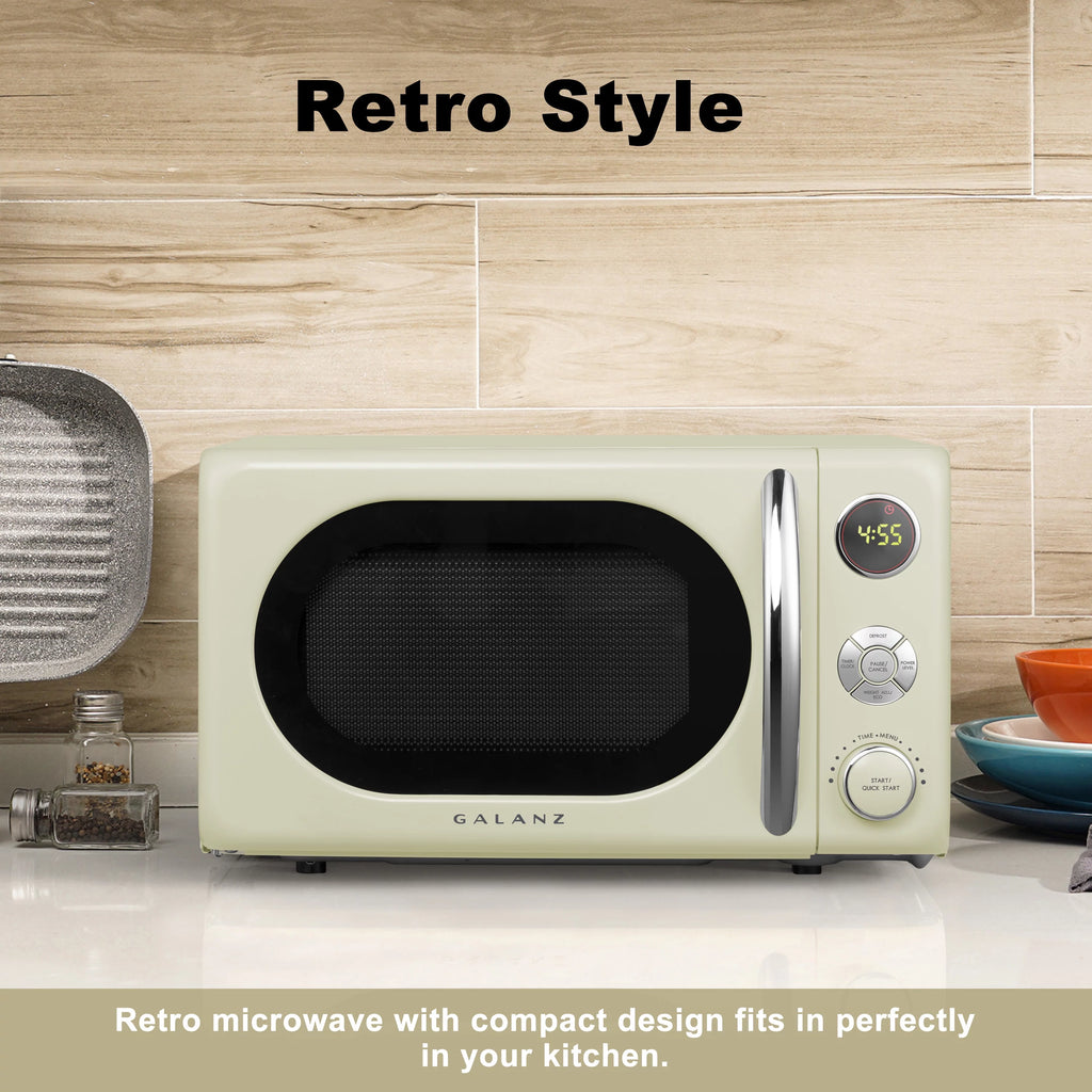 0.7 Cu ft Retro Countertop Microwave Oven, 700 Watts, Blue D30446