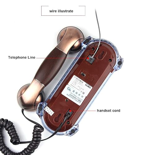 Red Bronze Small Retro Wall Mounted Telephone H38785