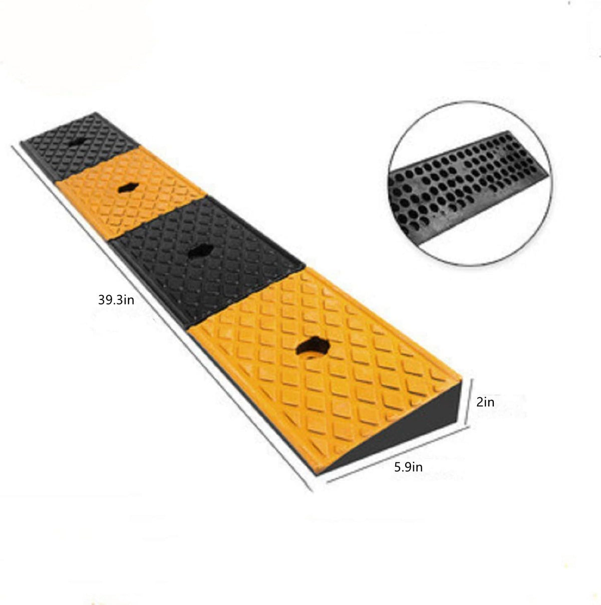 2 Rubber Curb Ramps Heavy Duty 10 Ton 39.3*5.9*2inch W113