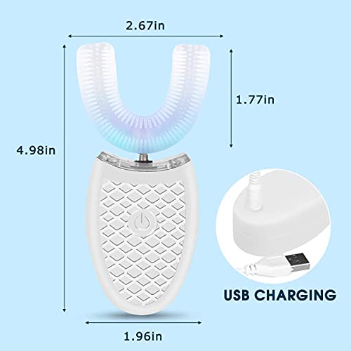 Ultrasonic Electric Toothbrush Adults, U Shaped 360° Cleaning Rechargeable IPX7 Waterproof F3599