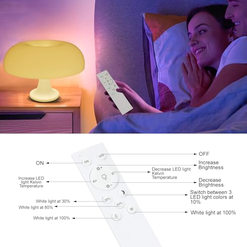 Orange Mushroom Table Lamp, Dimmable Desk Lamp G26395