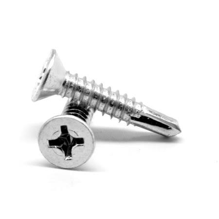 #10-16 x 3 inch Self Drilling Screws Phillips Flat Head Zinc Plated 1500 W27082