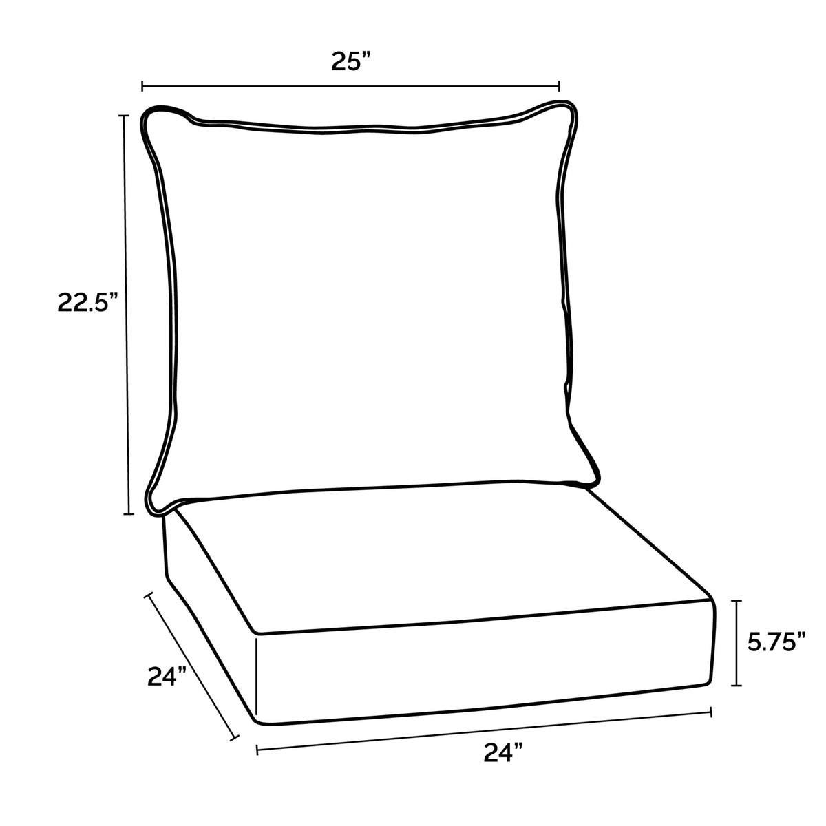 Water Repellent Fade Resistant Deep Seat Cushion Set G509539