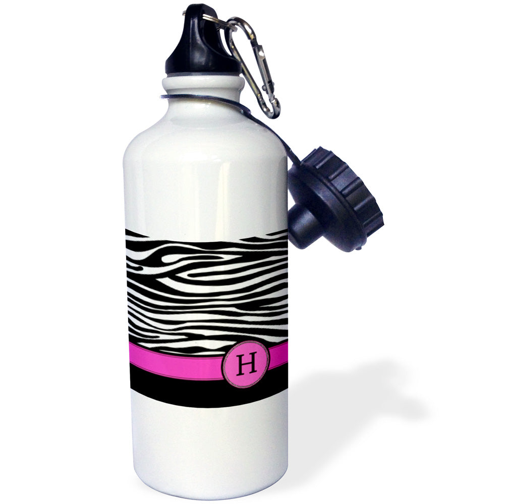 Black and White Zebra Stripes 21 oz Sports Water Bottle B6355