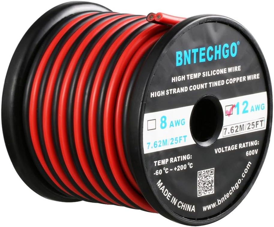 10 Gauge 2 Conductor Parallel Silicone Wire Spool Red Black 50ft Stranded Copper Wire H353