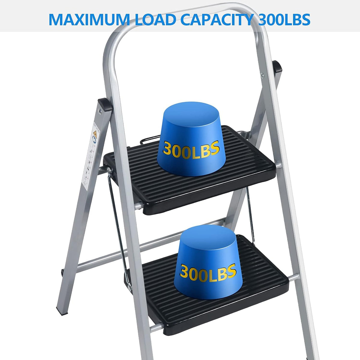 2 Step Folding Step Stool with Anti-Slip Feet I187021