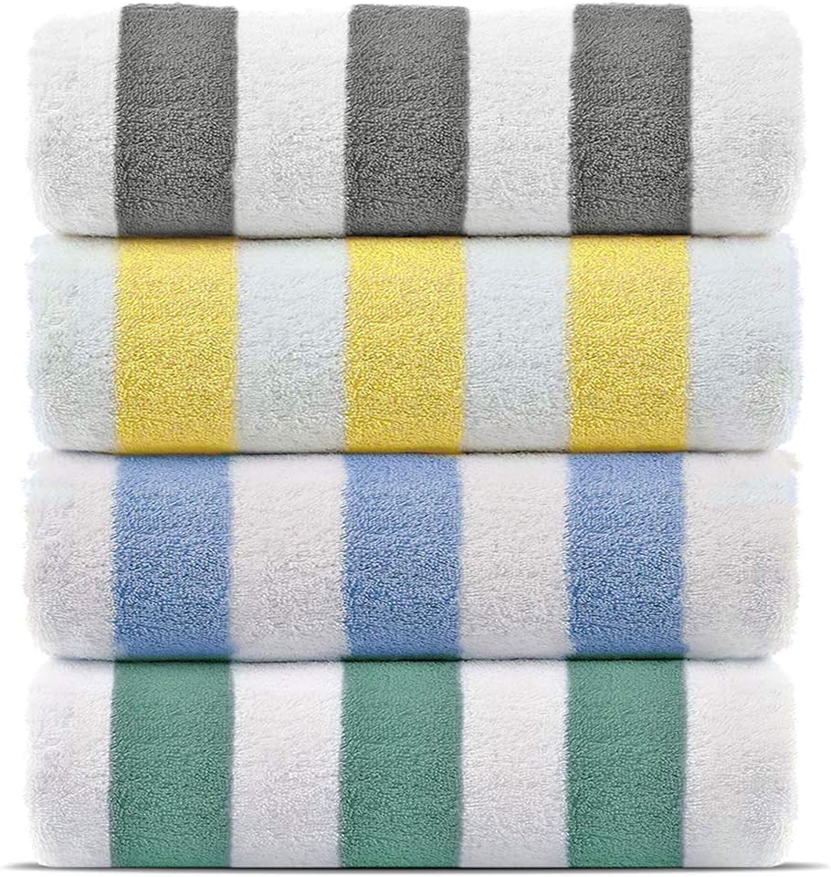 Light Blue 30x60 Inch 100% Cotton Pool Beach Towels 4-Pack L375539