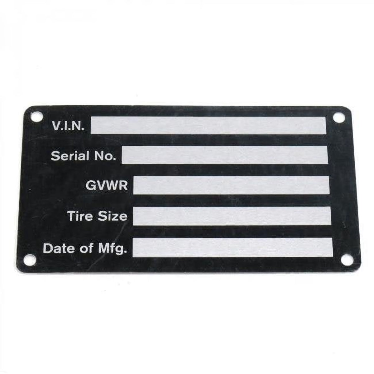 VIN Plate for Trailers, Trucks & Equipment J522