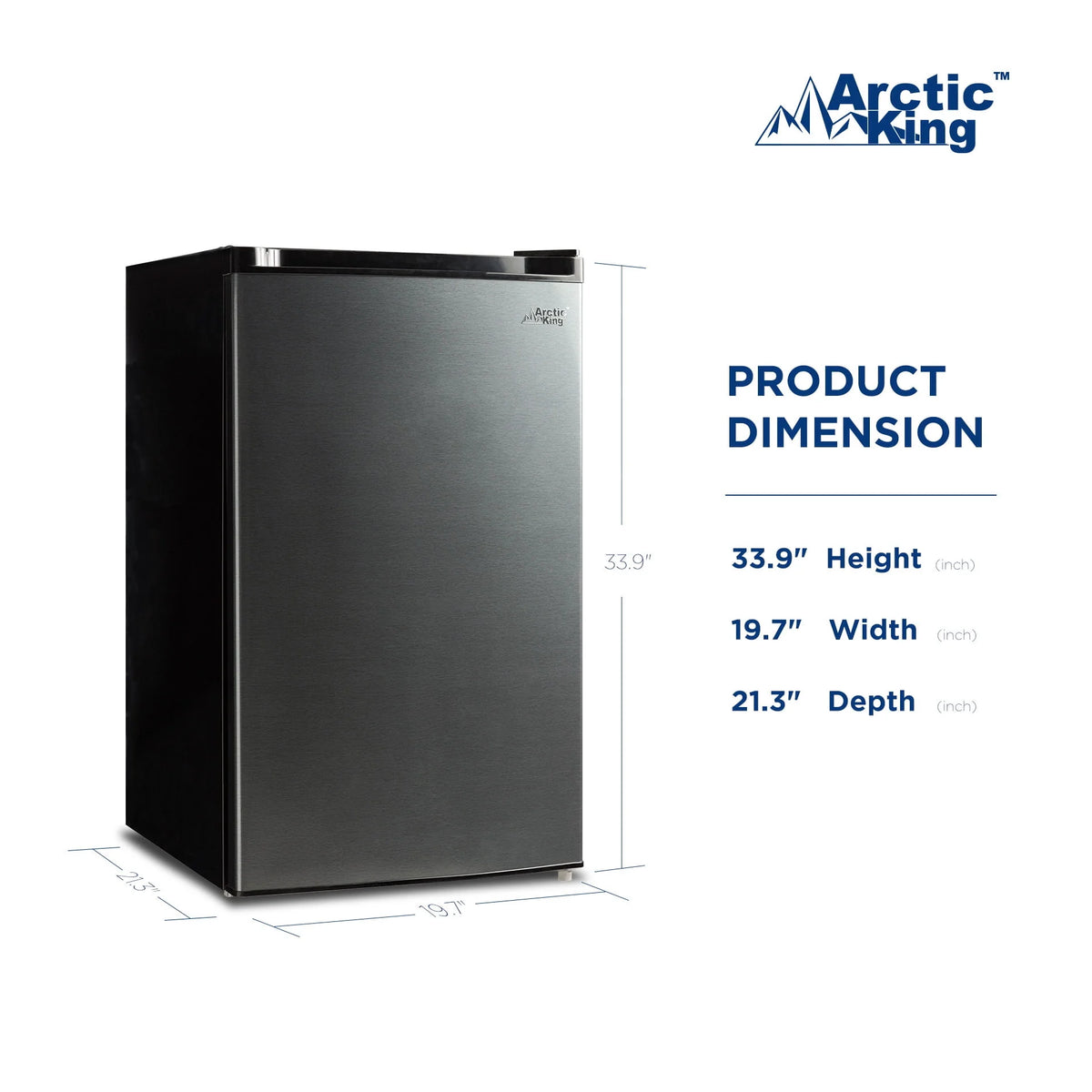 4.4 Cu ft Black Stainless Steel Look Mini Fridge I786514