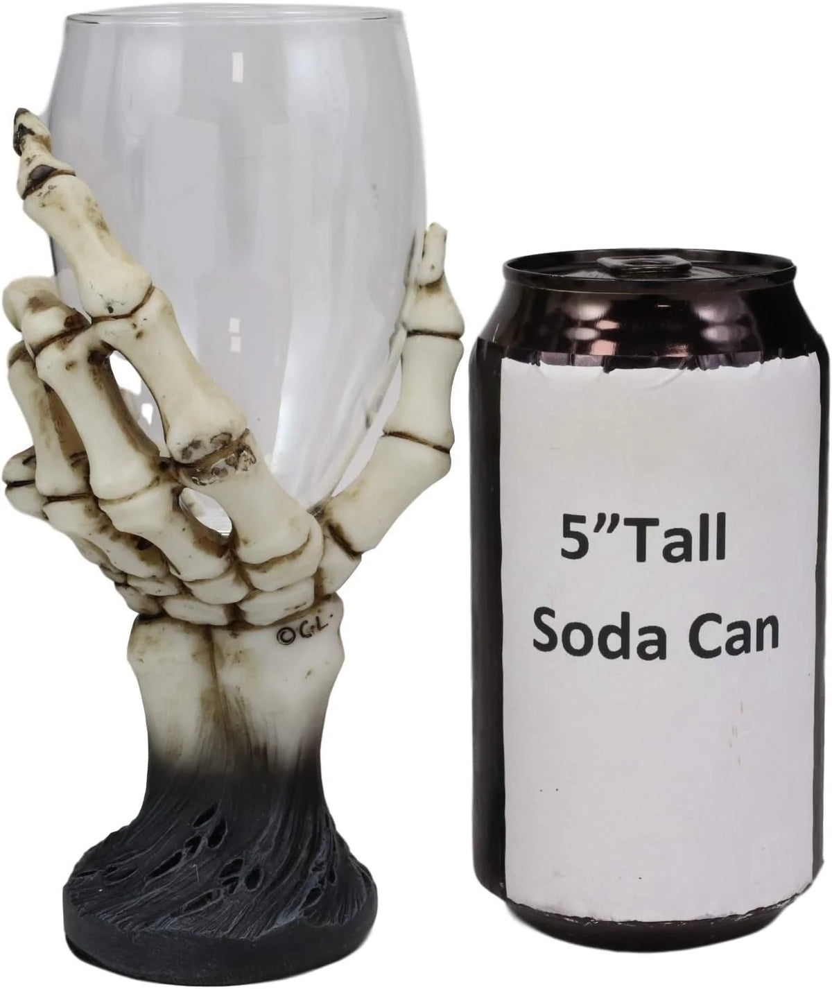 Gothic Skeleton Wine Goblet Glass Chalice T95900