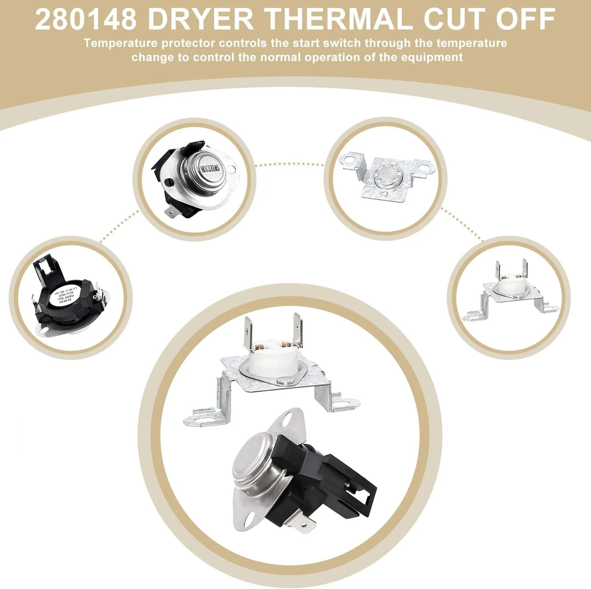 Dryer Heating Element Thermostat and Thermal Fuse Replacement Kit L766