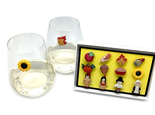 Magnetic Wine Glass Charms Set of 12 Drink Markers B152615