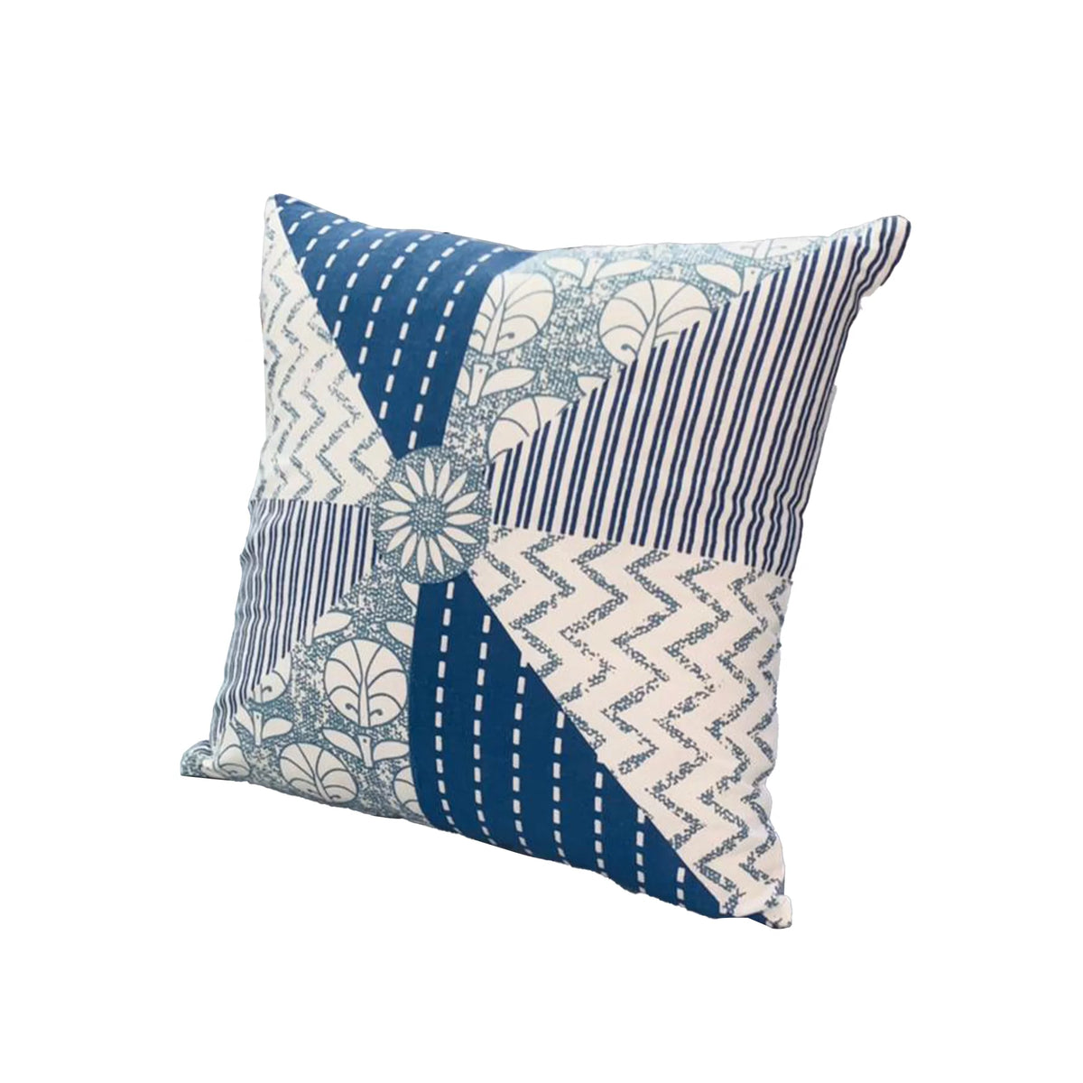 18 x 18 Square Cotton Accent Pillow, Blue, White N494462