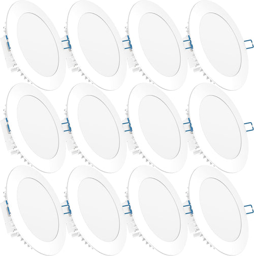12 Pack 6 Inch Ultra Thin LED Recessed Ceiling Lights, 2700K Soft White, 14W, 850 LM, Dimmable O20120