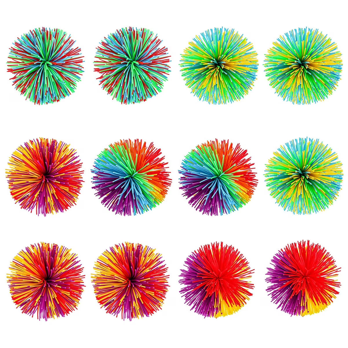 12pcs Silicone Sensory Rainbow Splat Balls G342
