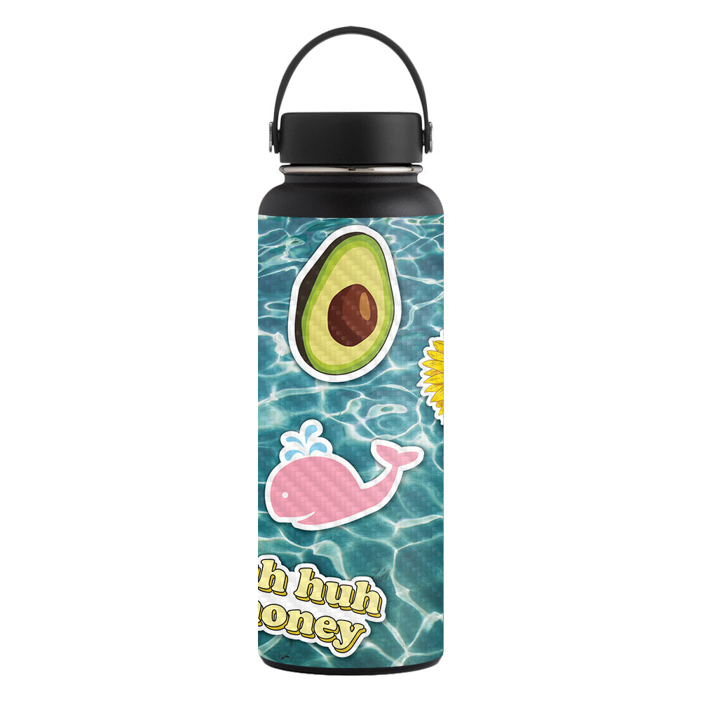 Carbon Fiber Skin Compatible With Hydro Flask 40 oz. Wide Mouth Sticker Design T973