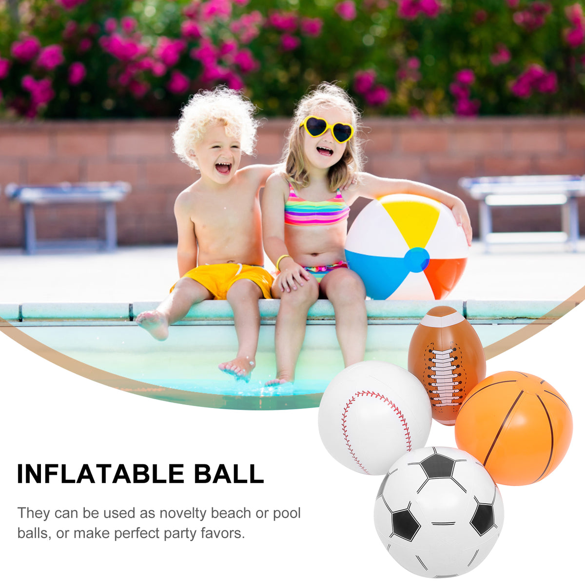 4 Pcs Pvc Smushballs Baseball Inflatable Beach Decorations Mini Pool Party Child Q105