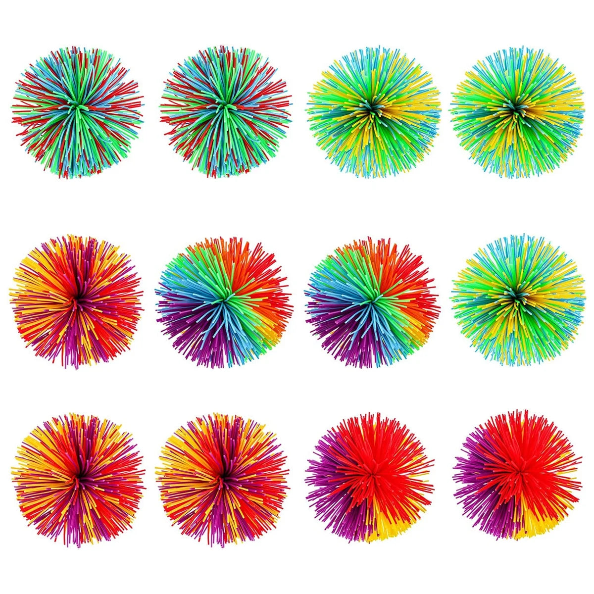 12pcs Silicone Sensory Rainbow Splat Balls G342