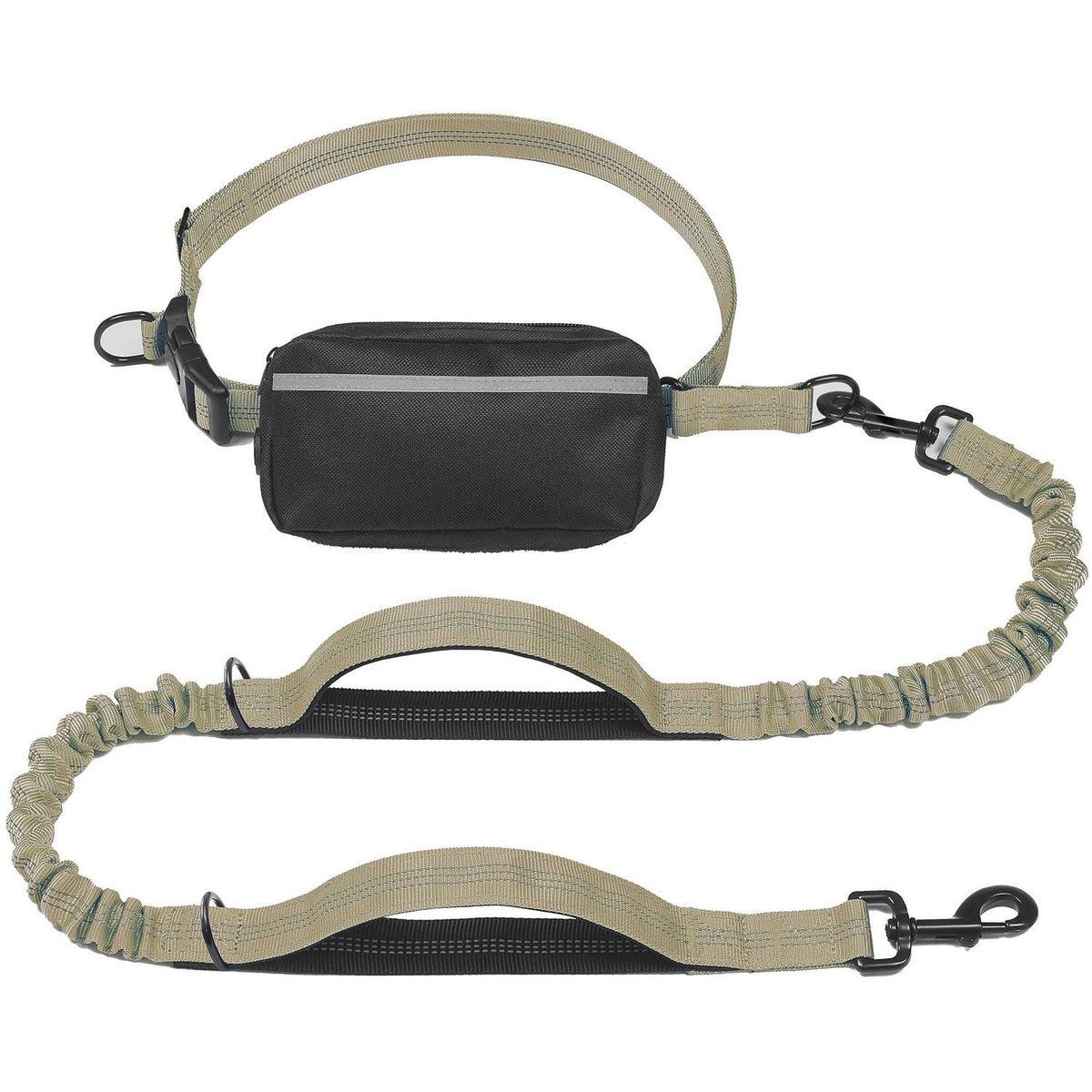Hands Free Dog Leash with Zipper Pouch and Padded Handles G415