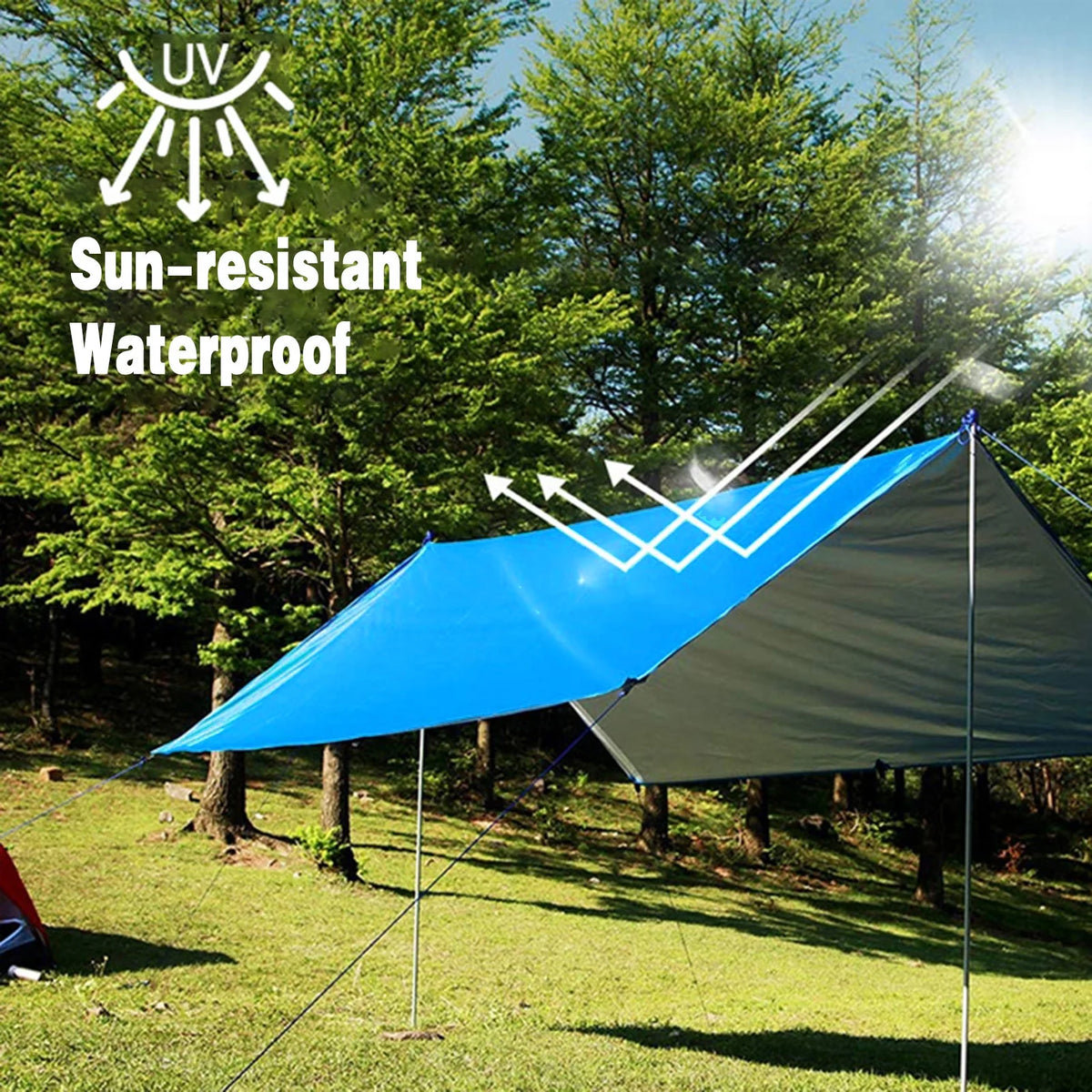 9.8ft Waterproof Camping Tarp Hammock Sunshade Rain Shelter Tarpaulin Canopy Y7019