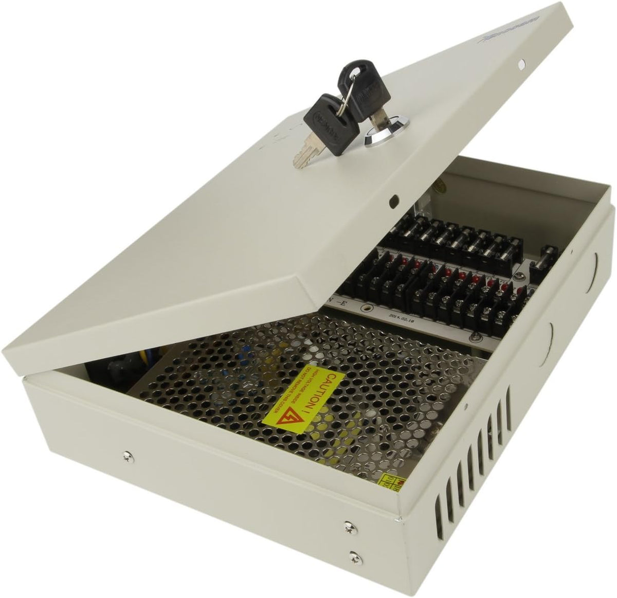 9 Channel Port 12V DC 10 Amp Distributed Power Supply Box for CCTV DVR Security System, Pack of 2 A677