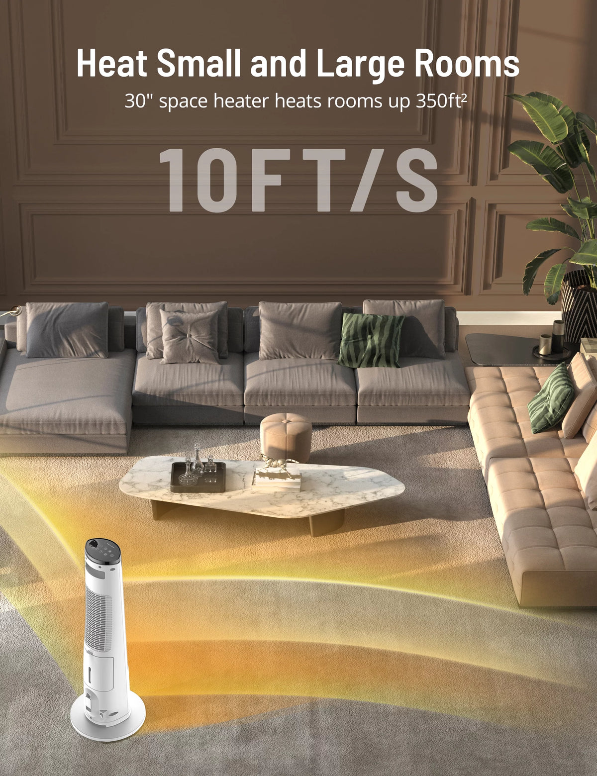 2-in-1 Tower Space Heater Humidifier with Adjustable Thermostat D301254