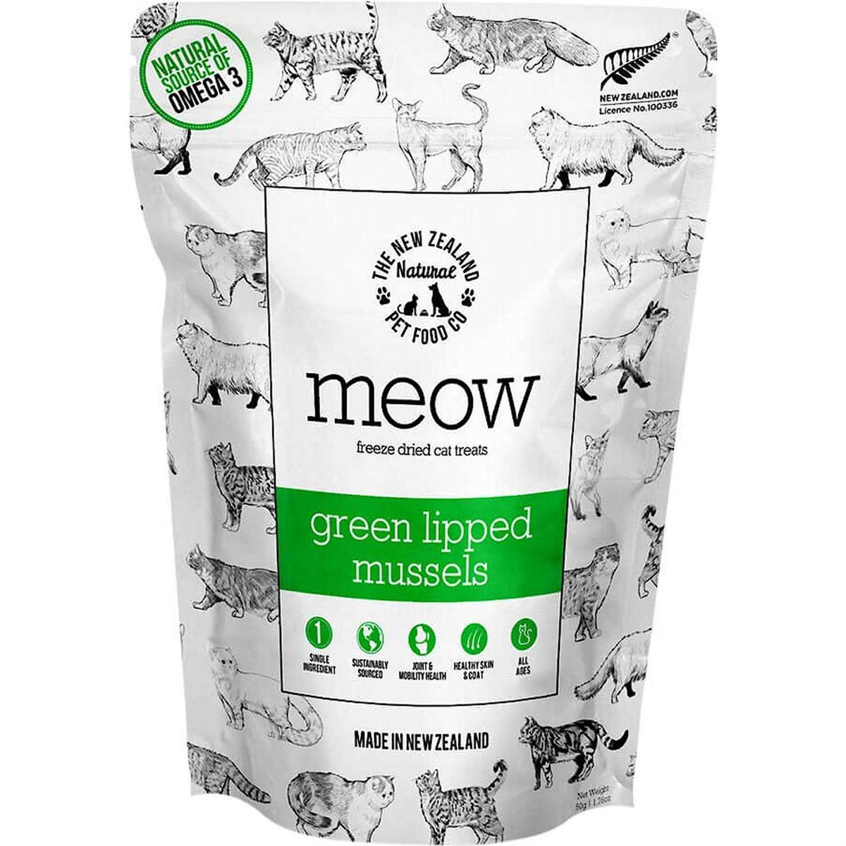 Freeze Dried Green Lipped Mussels Cat Treat W155529